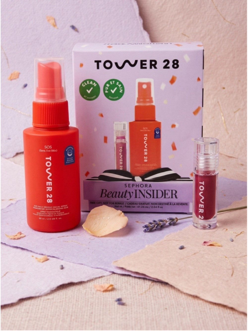 Tower 28 SOS Facial Spray ShineOn Lip Jelly Pistachio Gift Set